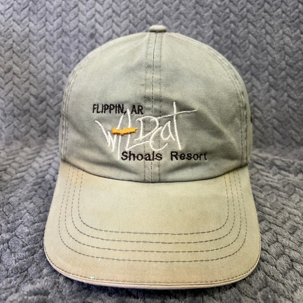 Vintage Wildcat Shoals Resort Flippin AR Hat YoungAn OC Green Baseball Cap
